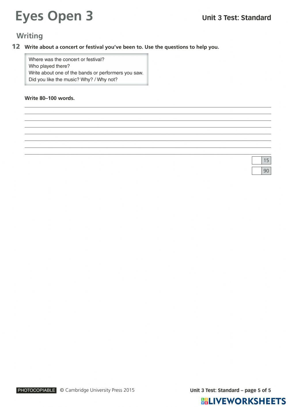 Eo3 unit 3 test standard