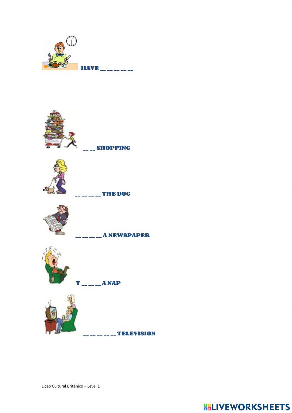 Daily Activities - Vocabulary