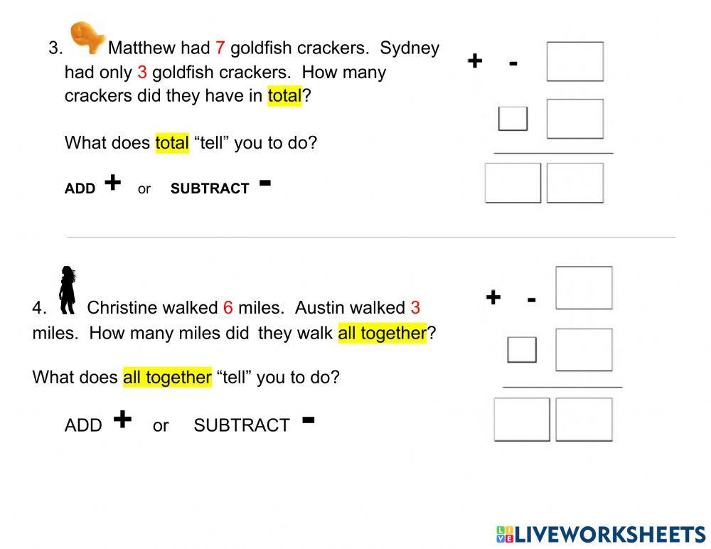 Word Problems Simple worksheet | Live Worksheets