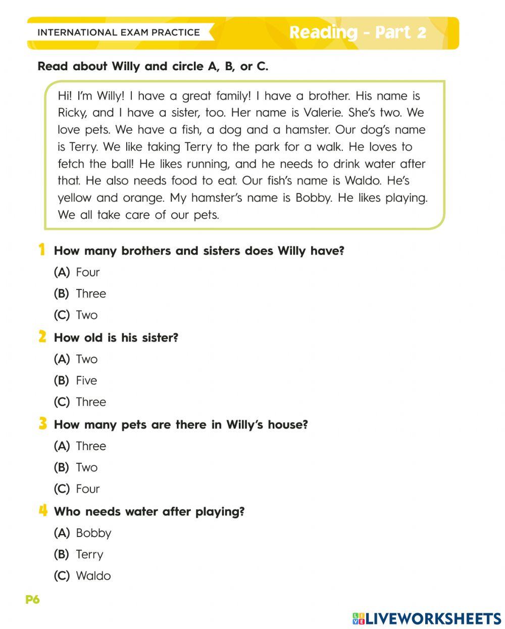 Kids 3 - TOEFL Primary Exam Practice