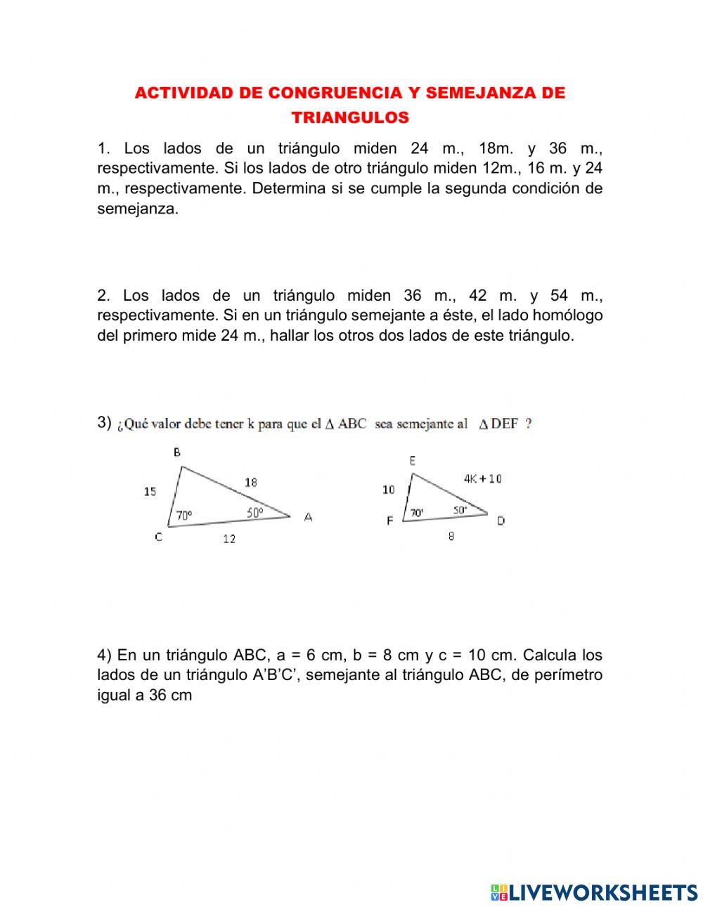 Semejanza de triangulos