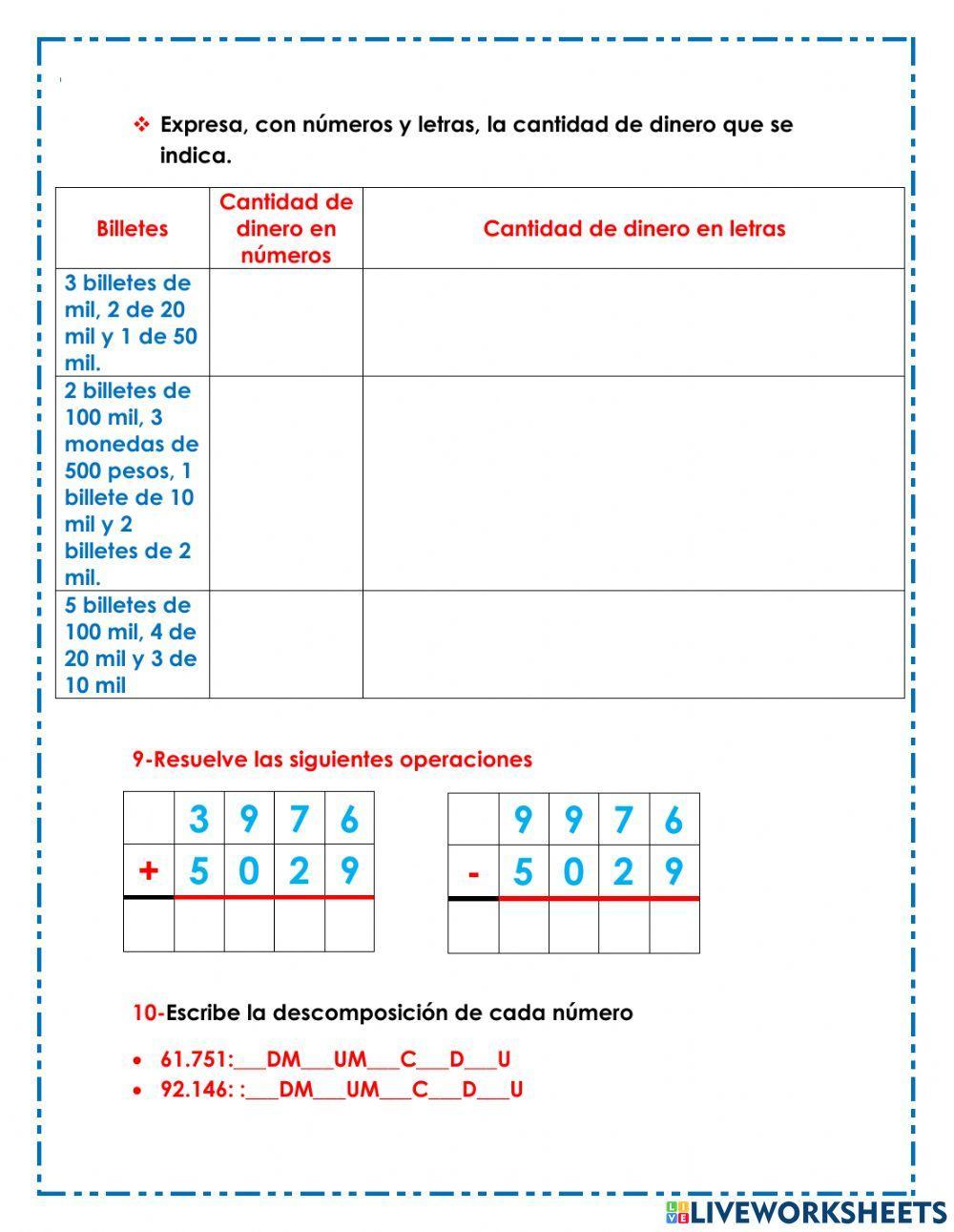 TALLER DE REFUERZO-MATEMÁTICAS