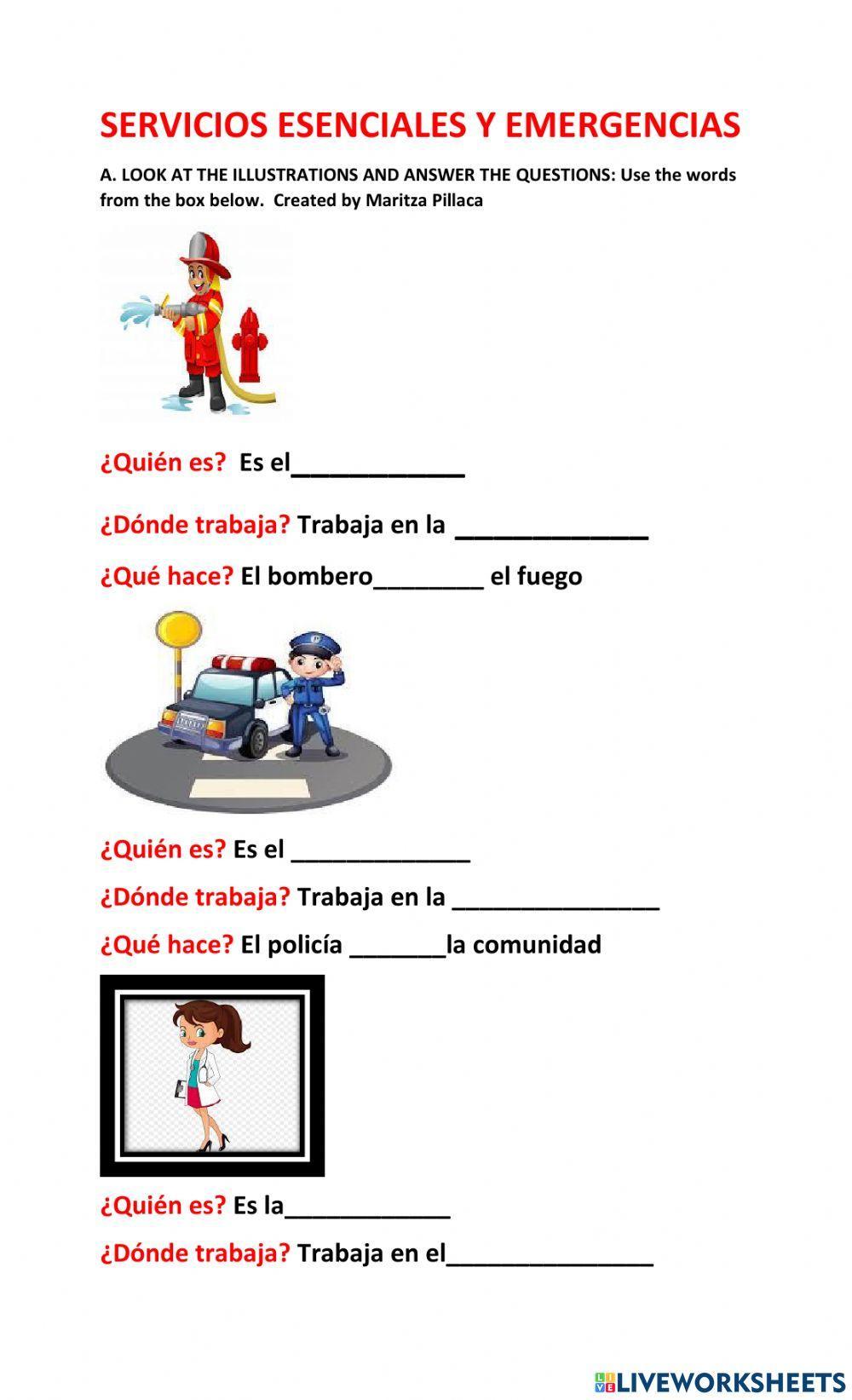 Sercicos esenciales y emergencias