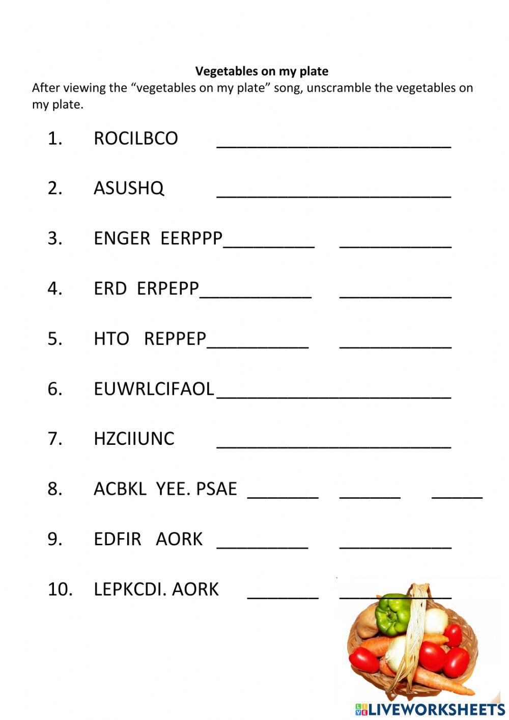 Vegetables on my plate