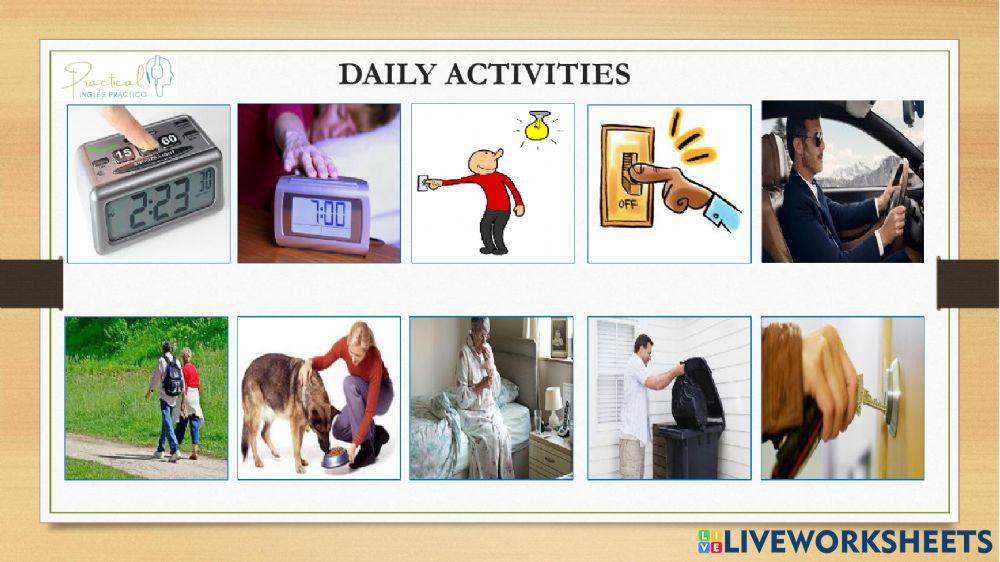 Vocabulary test - daily actitivies - 3