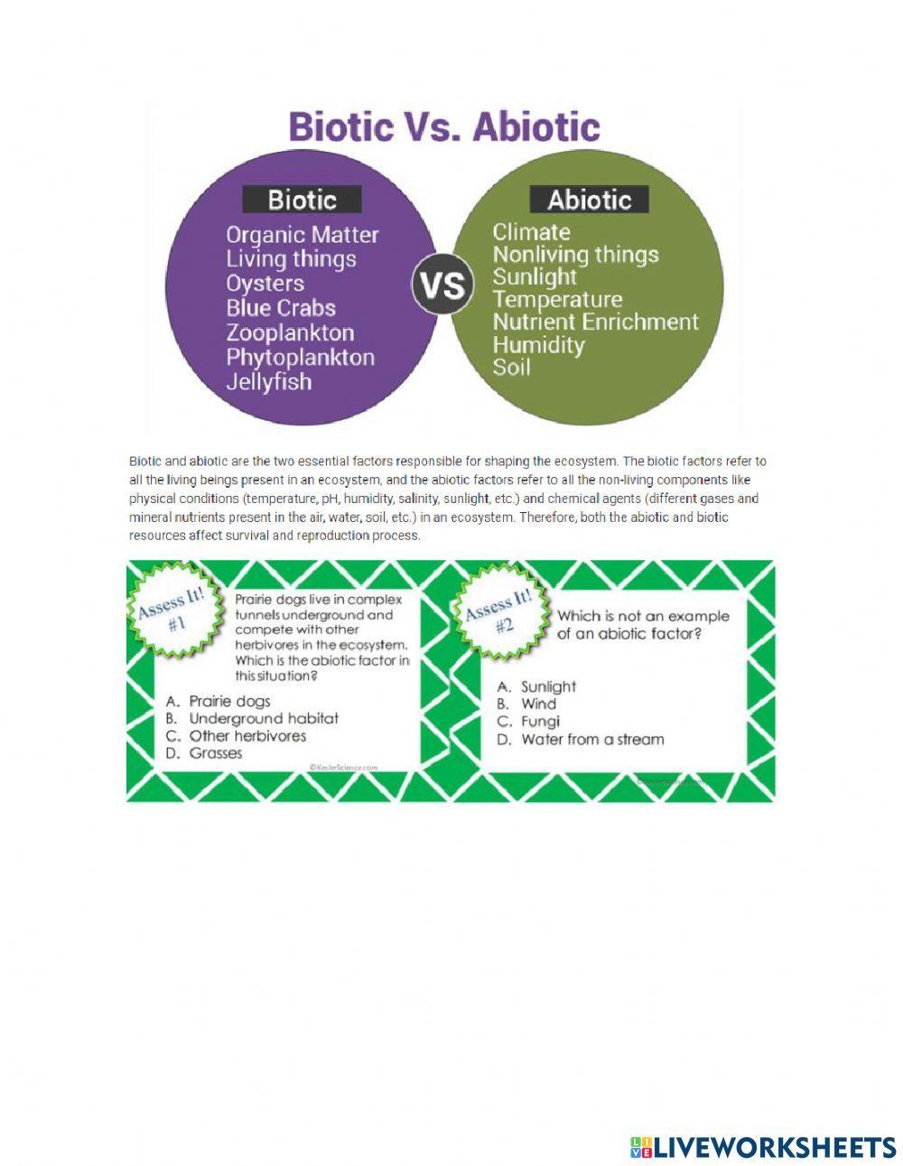 Biotic and abiotic factors