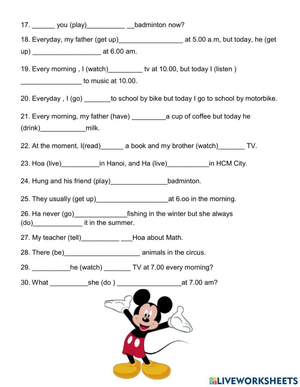 Present Simple & Present Continuous