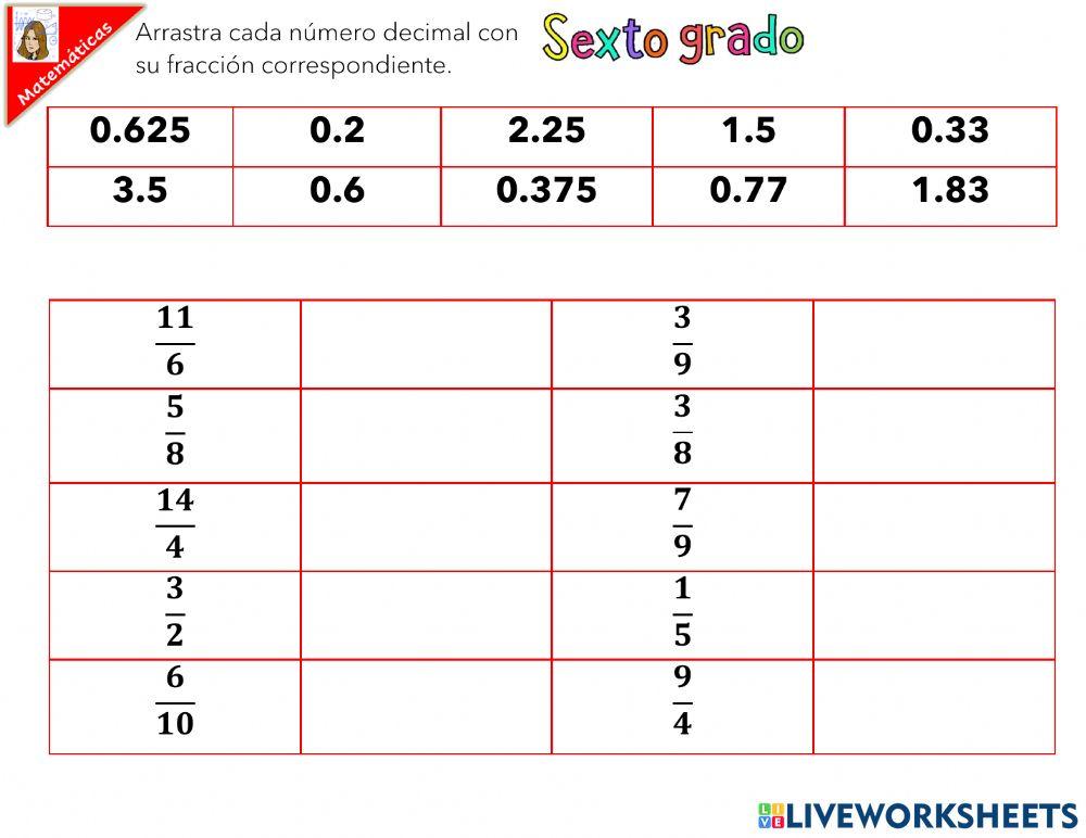 De fracción a decimal