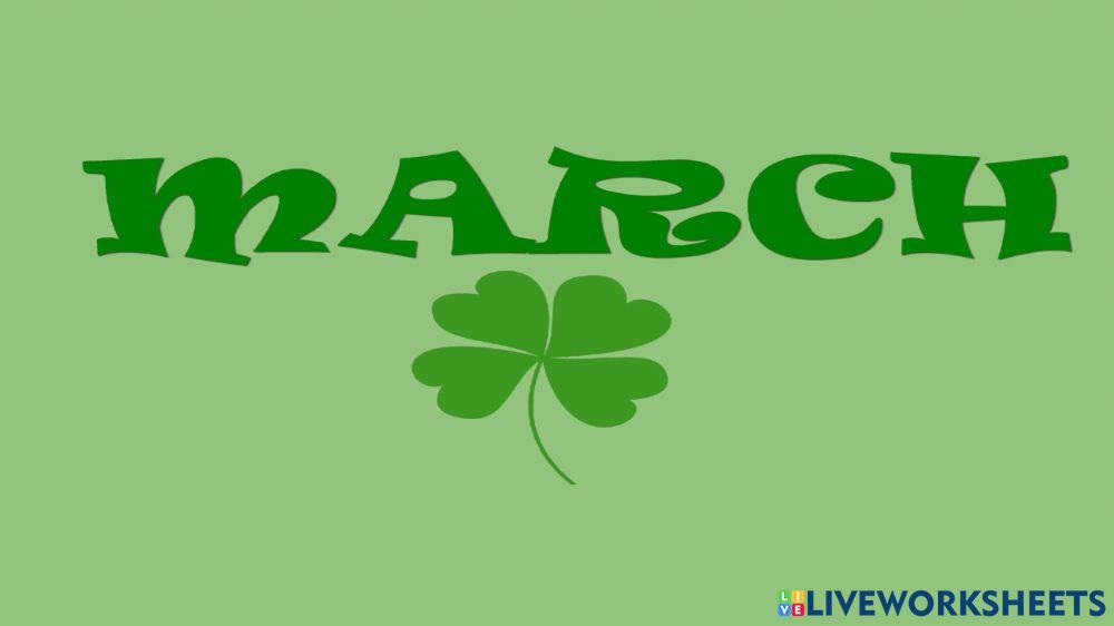 March month worksheet live worksheets