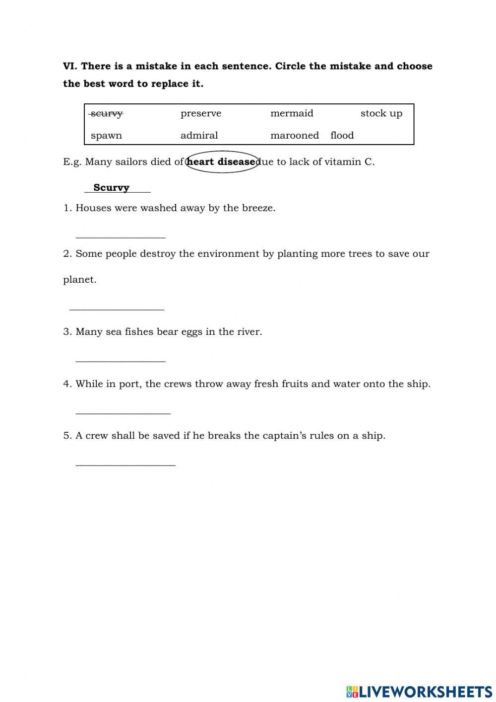 Vocabulary Review (Semester Two) 