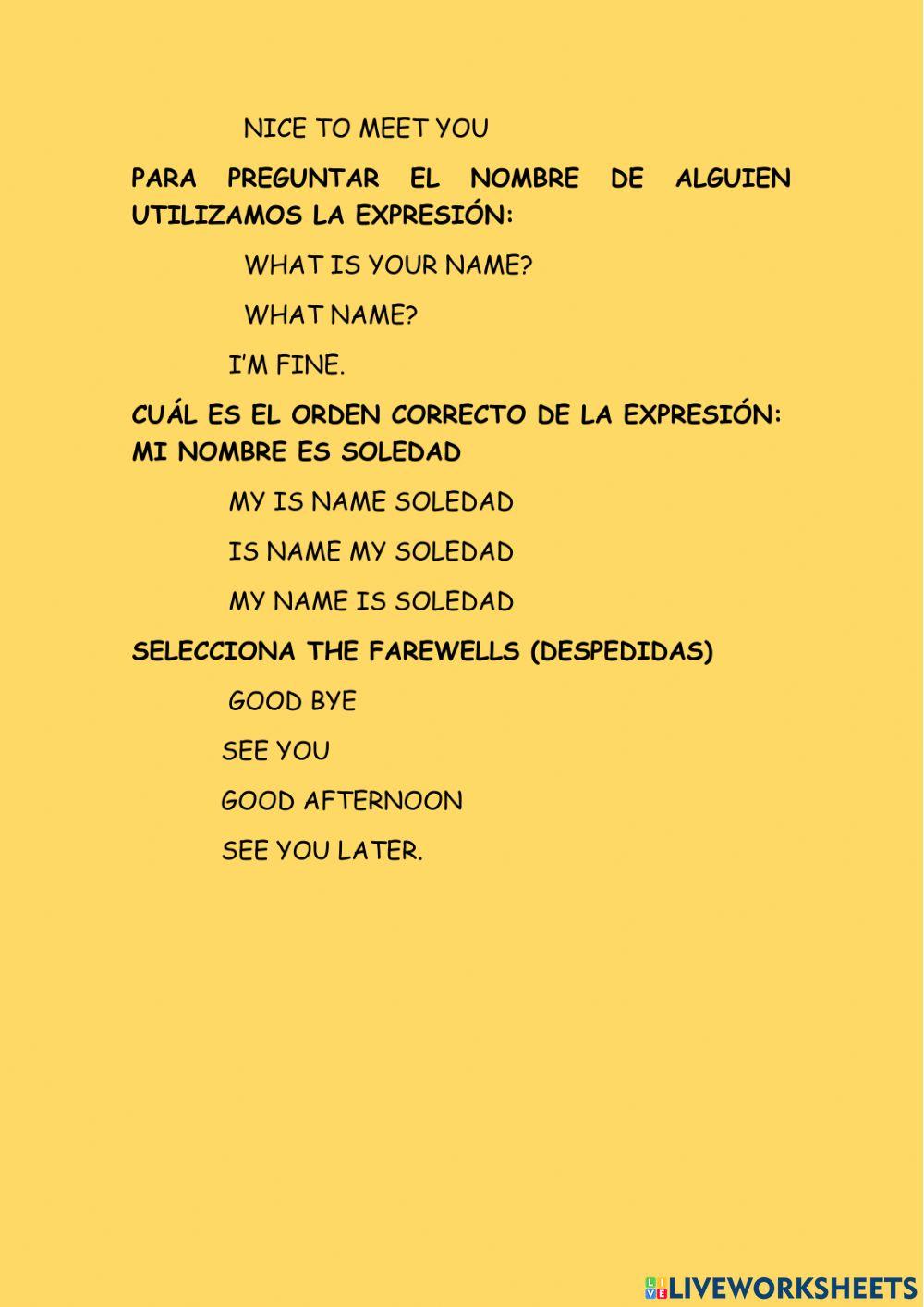 Evaluación de inglés