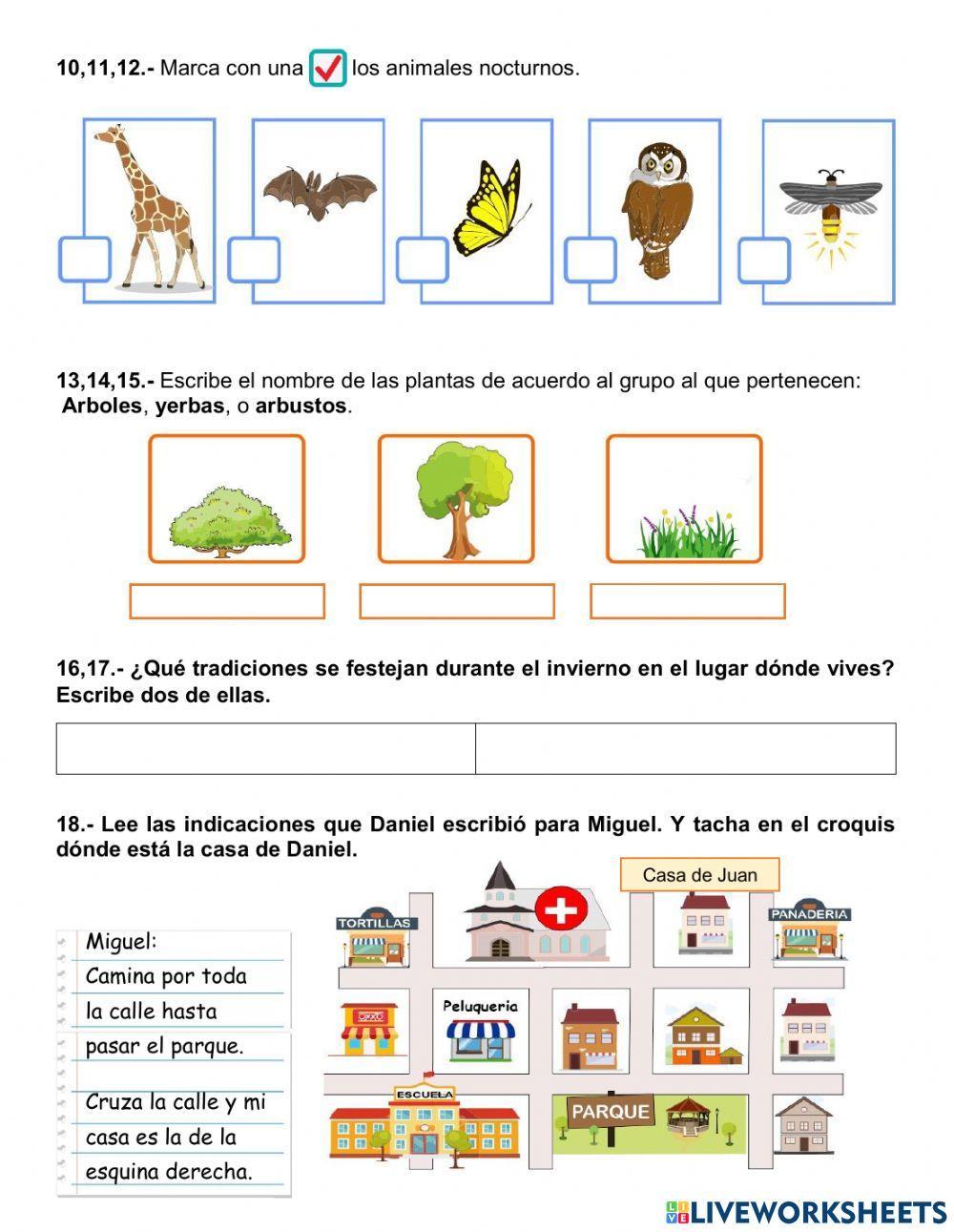 Conocimiento del medio evaluación 2° trimestre 2°A