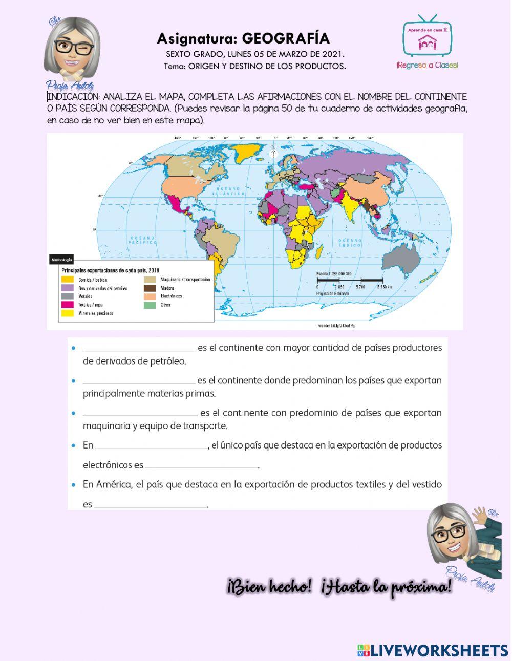 Origen y destino de los productos