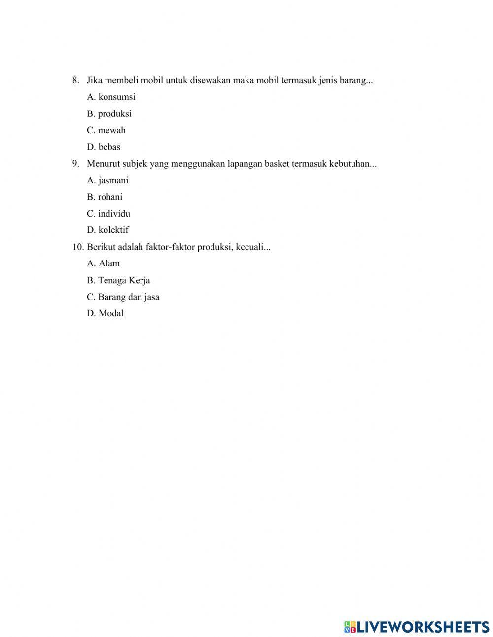 Ulangan harian kelas 7