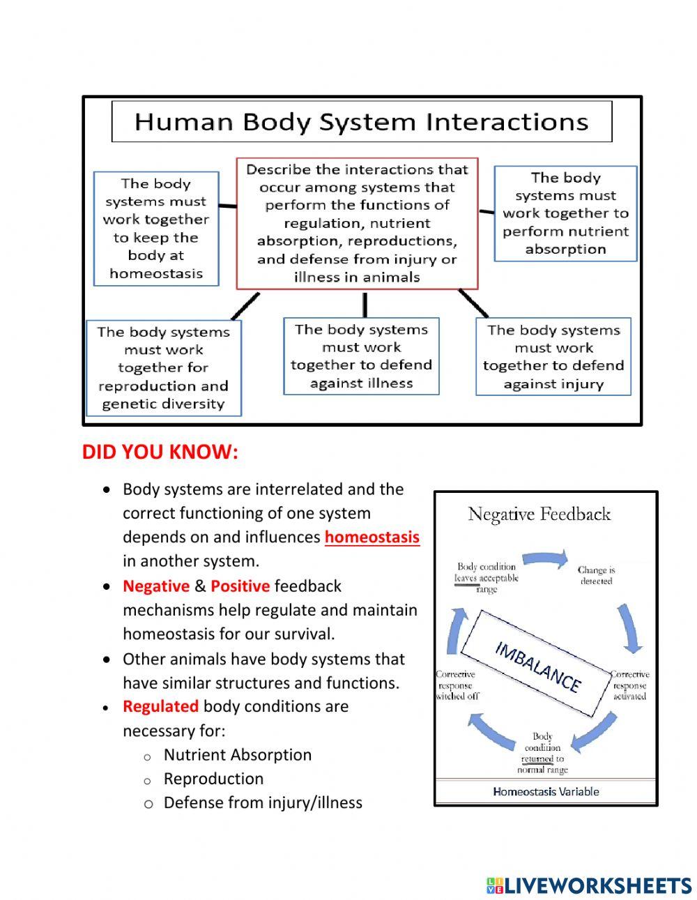 Body Systems: Regulation for Nutrient Absorption, Reproduction, and Defense from Injury-Illness