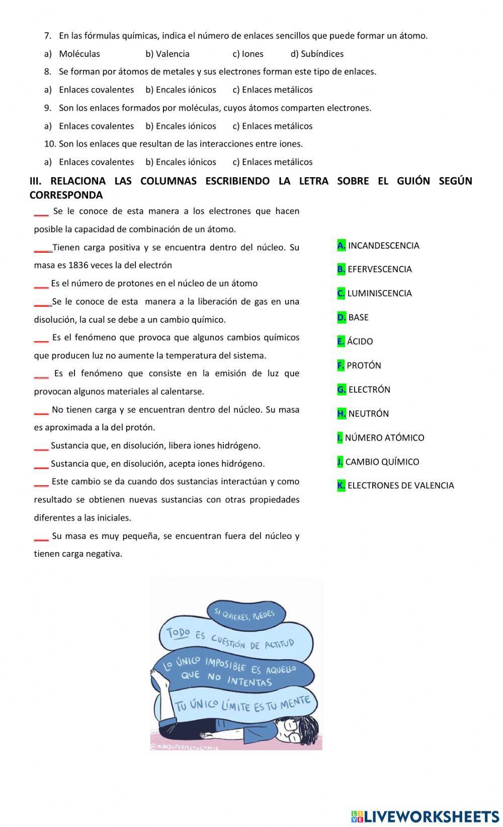 EXAMEN SEGUNDO TRIMESTRE DE CIENCIAS 3