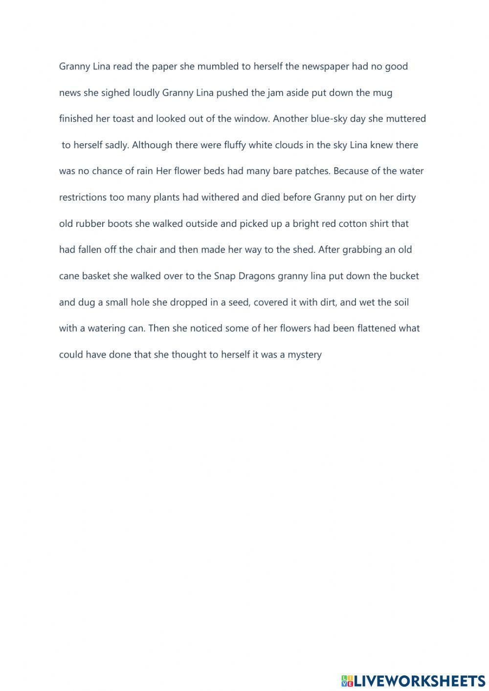 Punctuation a paragraph