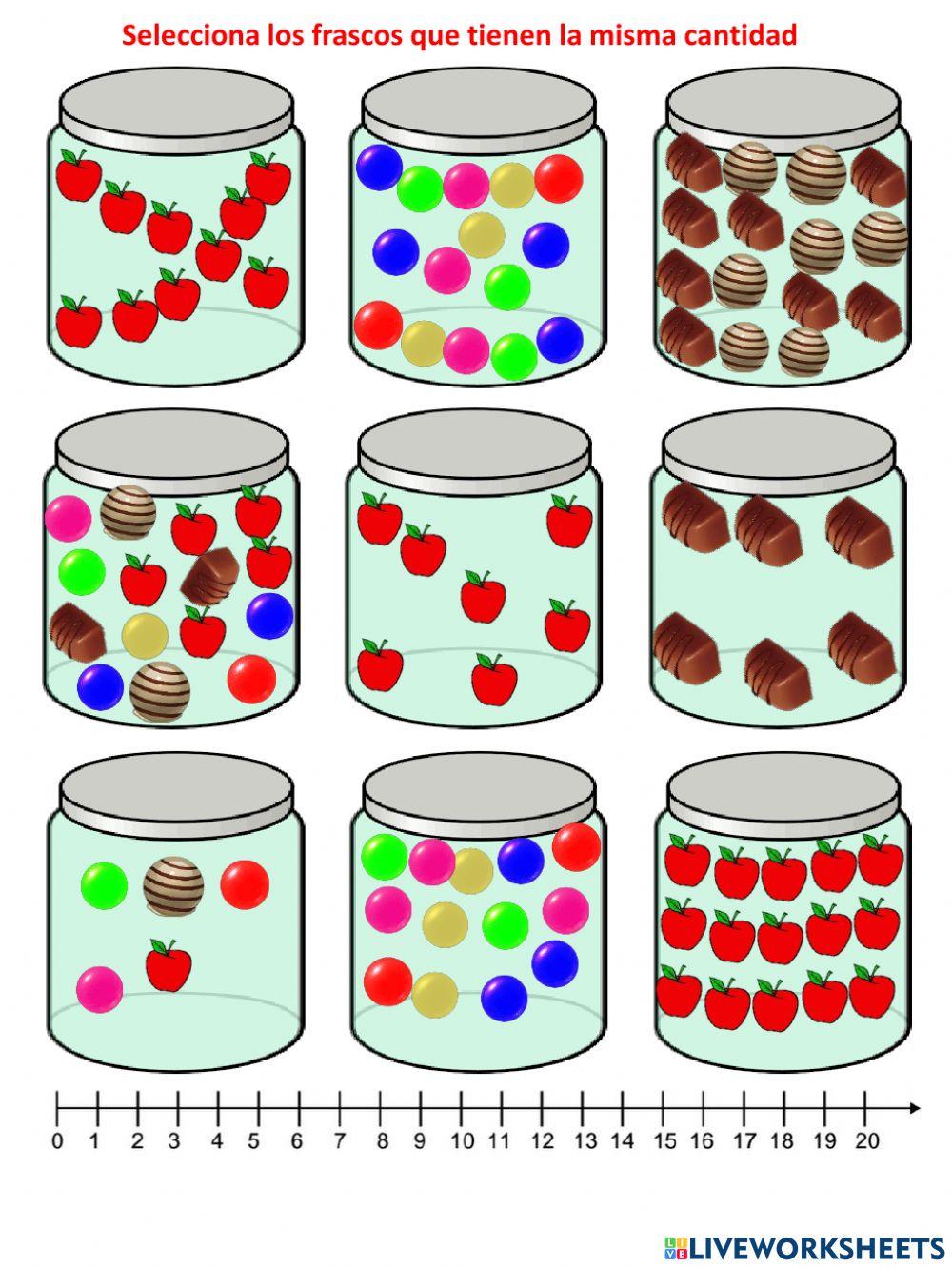 Donde hay más y cuales son iguales