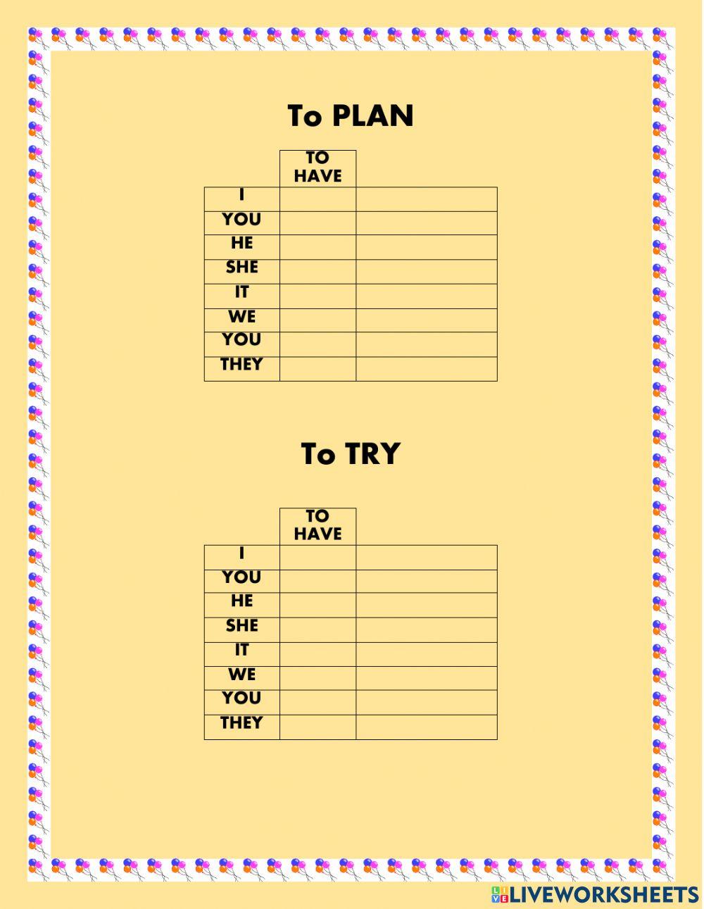 Presen perfect verbs