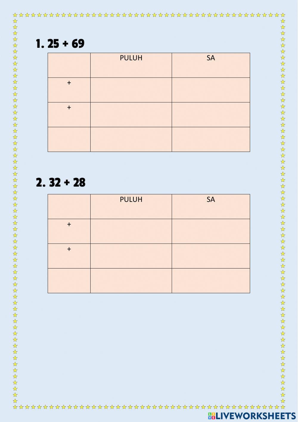 Tambah dalam lingkungan 100