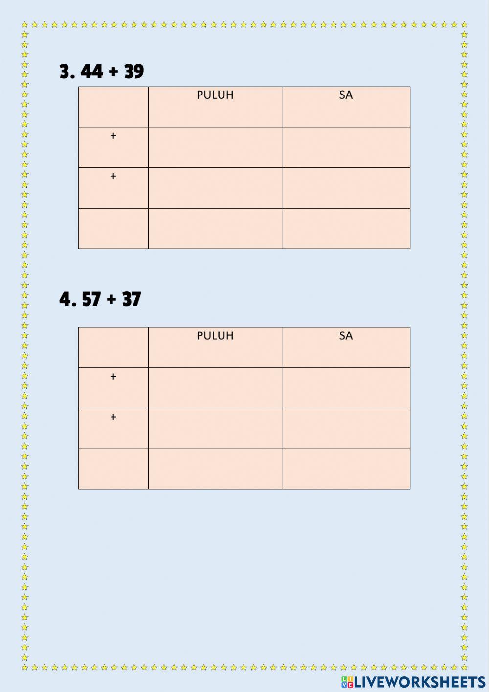 Tambah dalam lingkungan 100