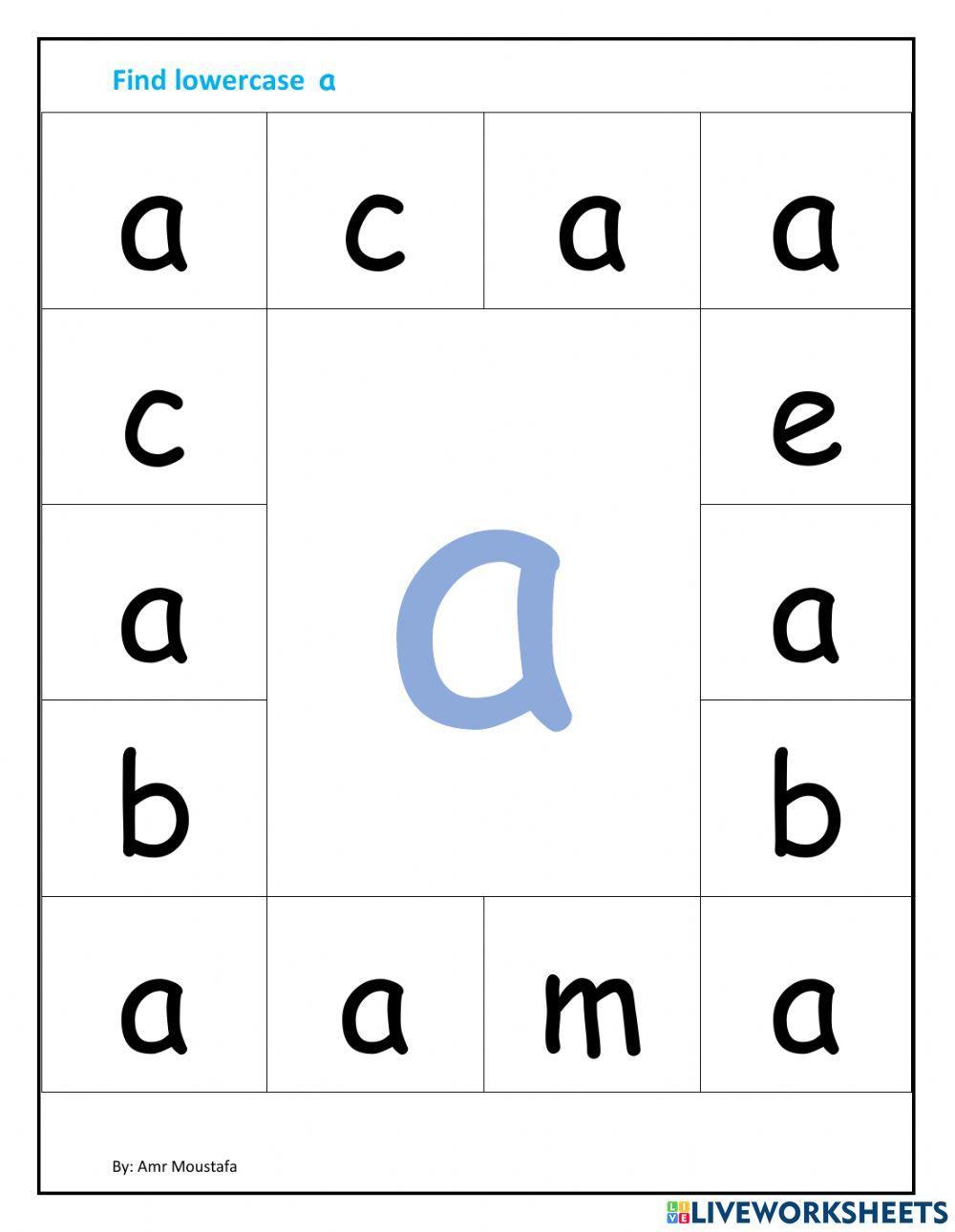 Find lowercase a