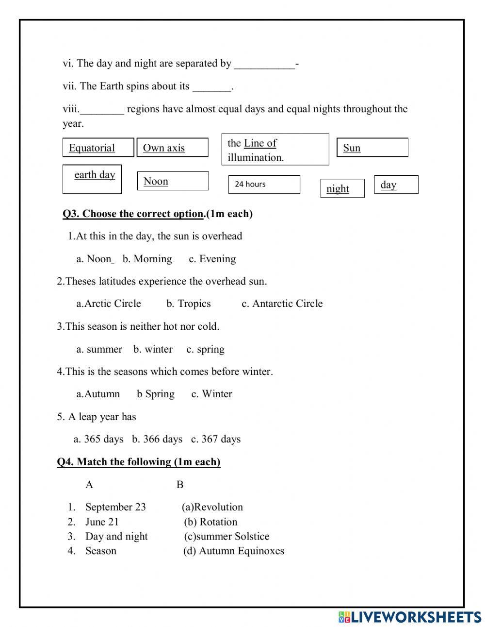 Rotation and Revolution
