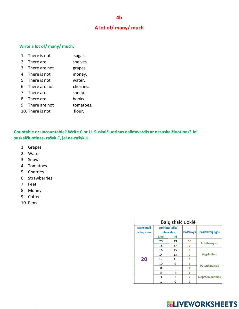 A lot of- many- much