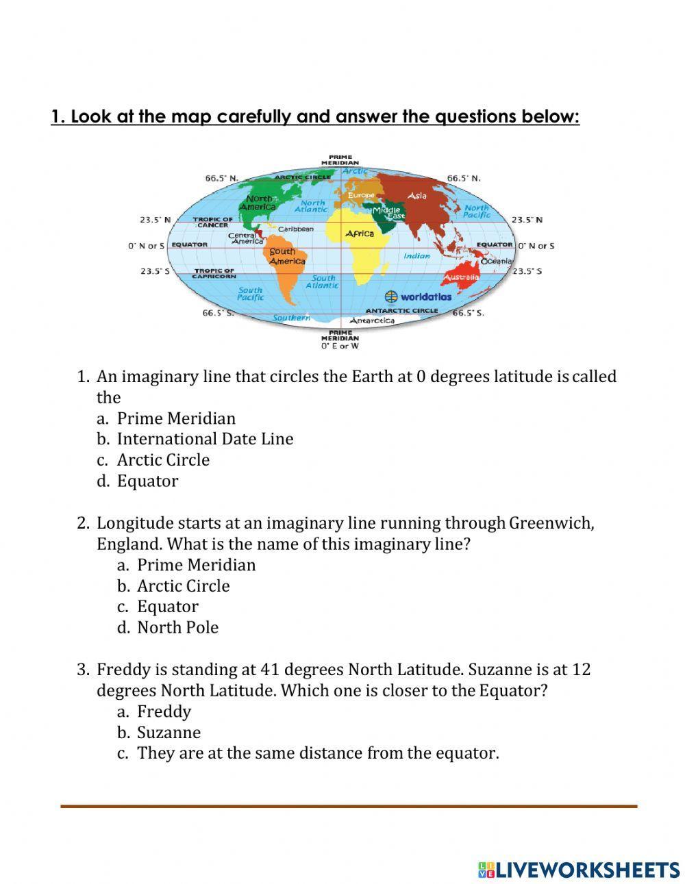 Lines of longitude and latitude