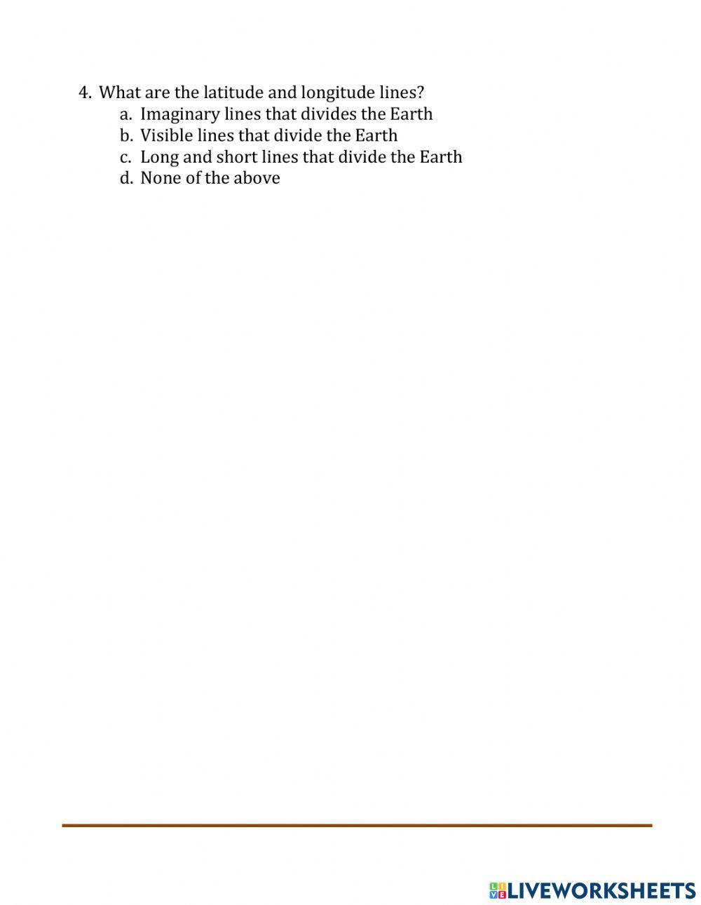 Lines of longitude and latitude