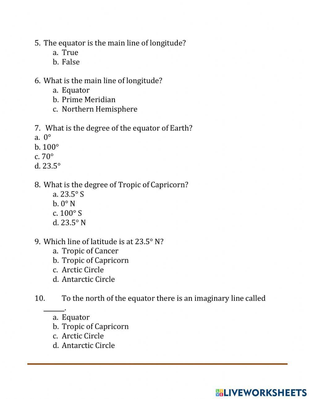 Lines of longitude and latitude