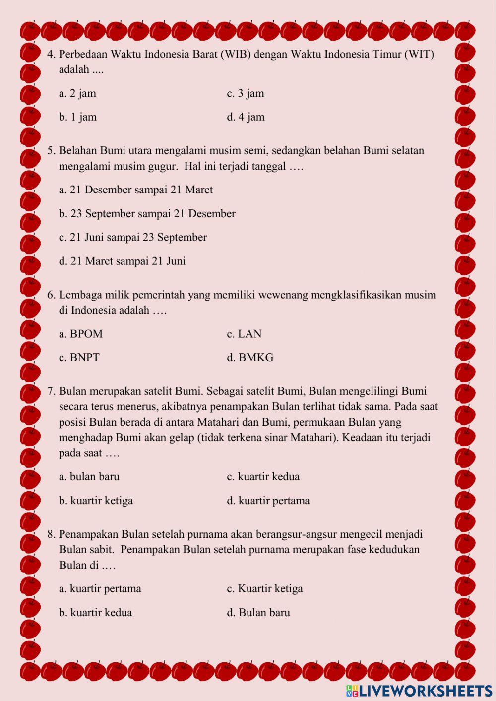 Latihan soal IPA Tata Surya