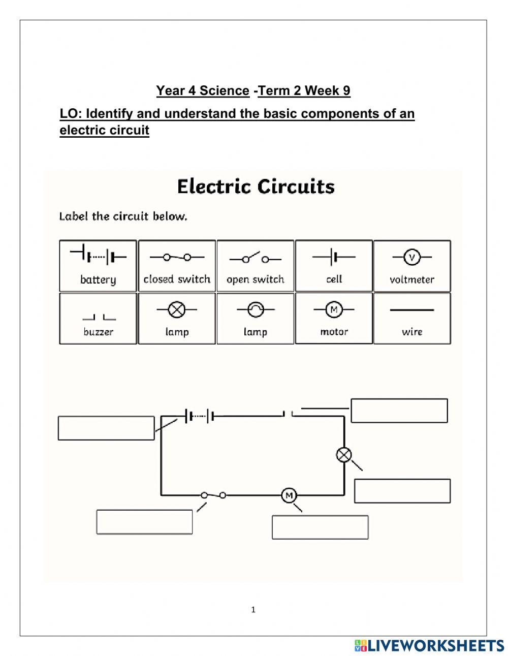 Components of a electric circuit