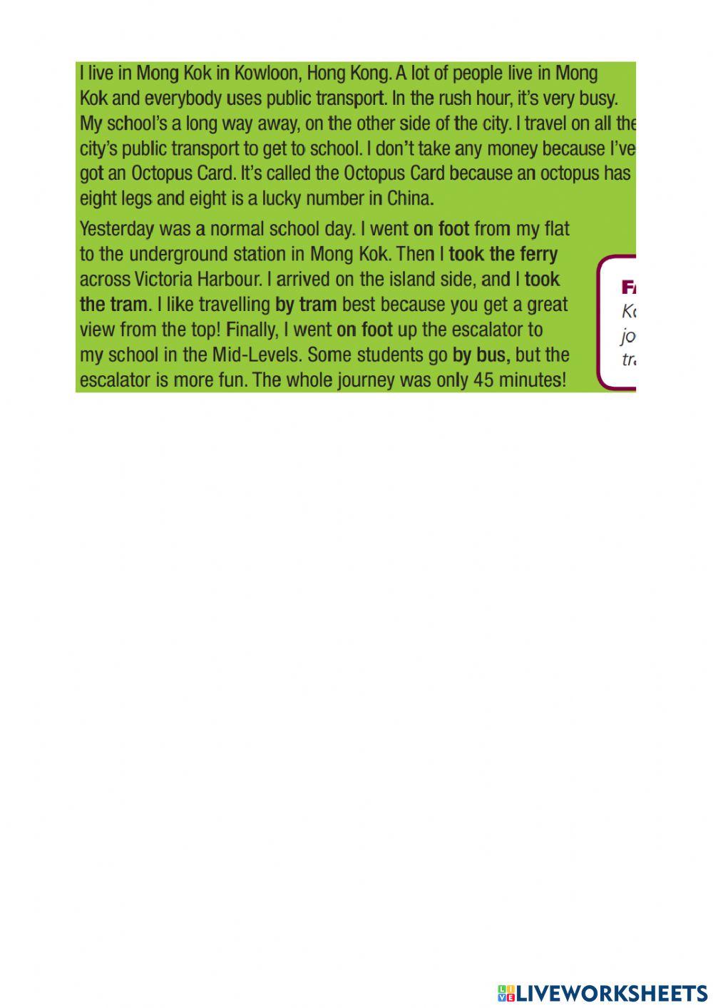 My fantasy city.Prepositions of time.