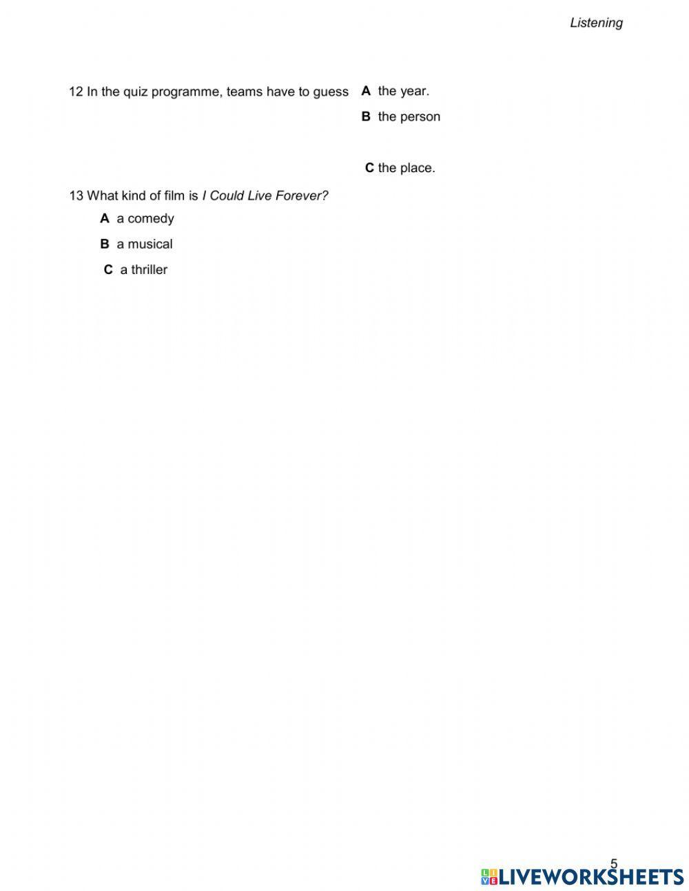 B1 topic 15 listening b3t1