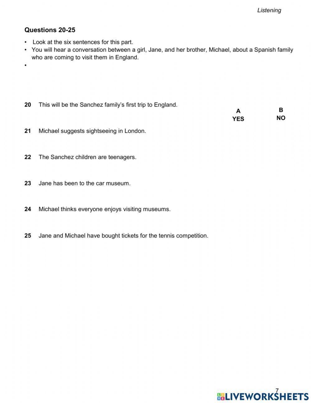 B1 topic 15 listening b3t1