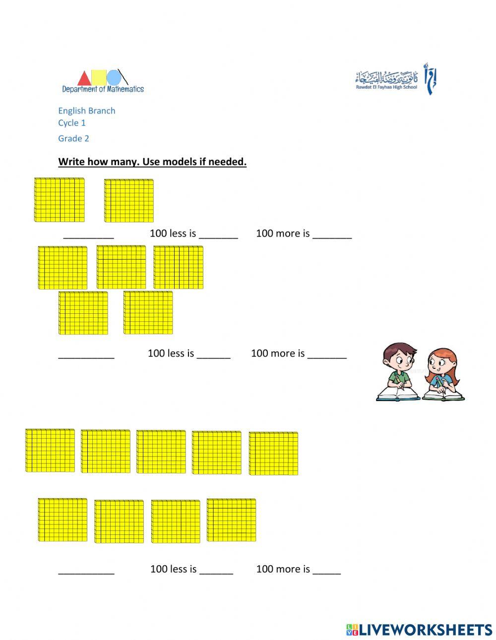 Building 100 booklet p 20 worksheet Live Worksheets