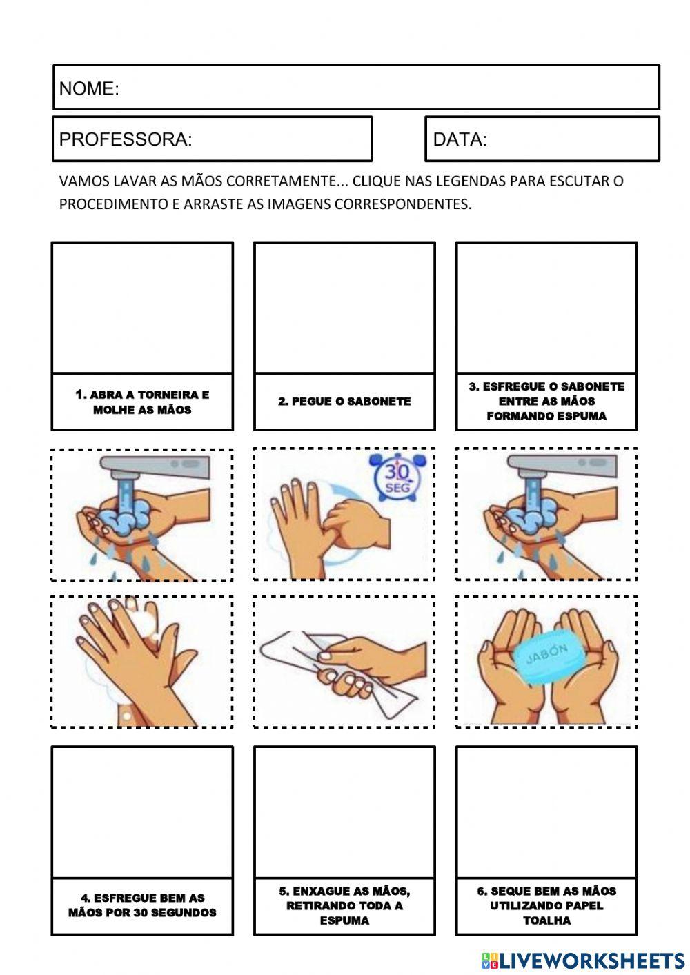 Higiene: Lavar as mãos