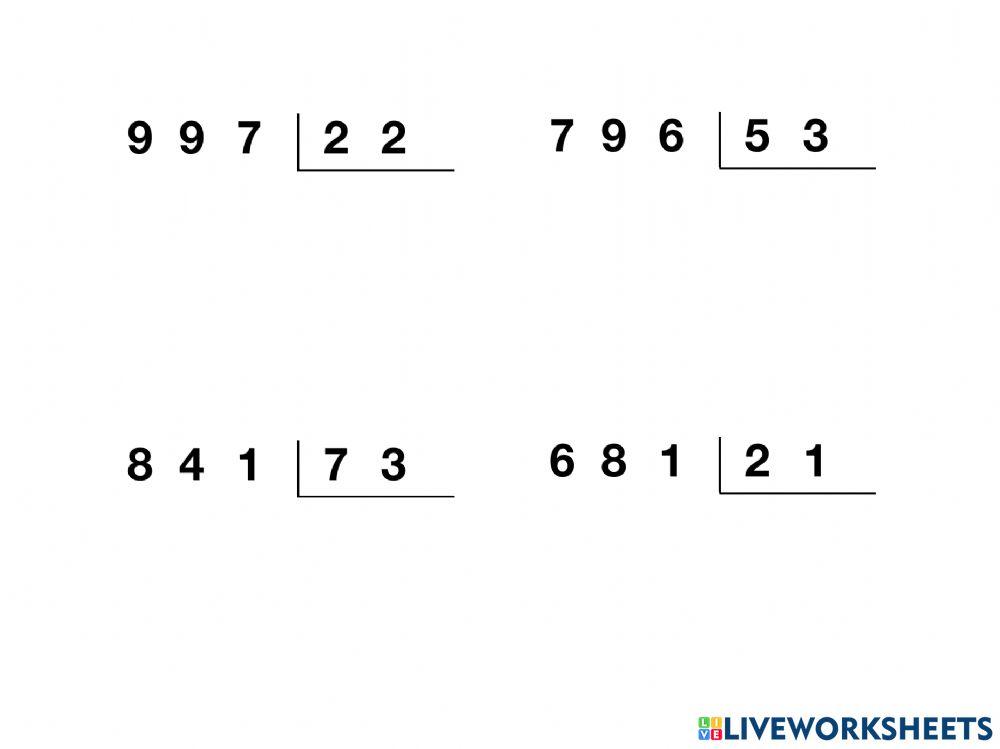 División con divisor de dos cifras. Nivel 2