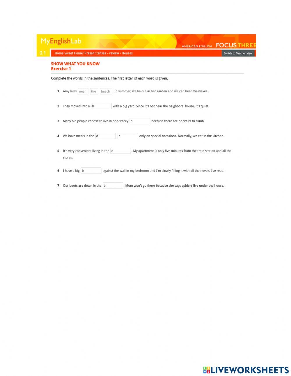 Home sweet home - Workshet