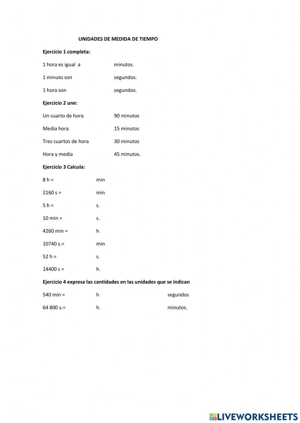 Unidades medida tiempo