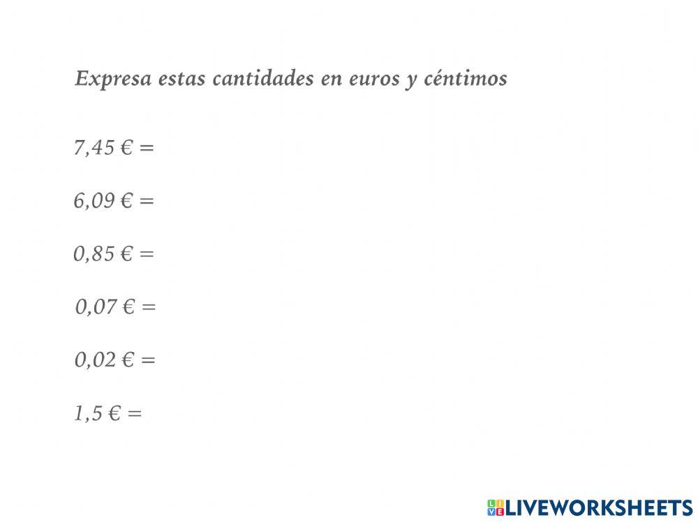 Expresión de cantidades monetarias y redondeo