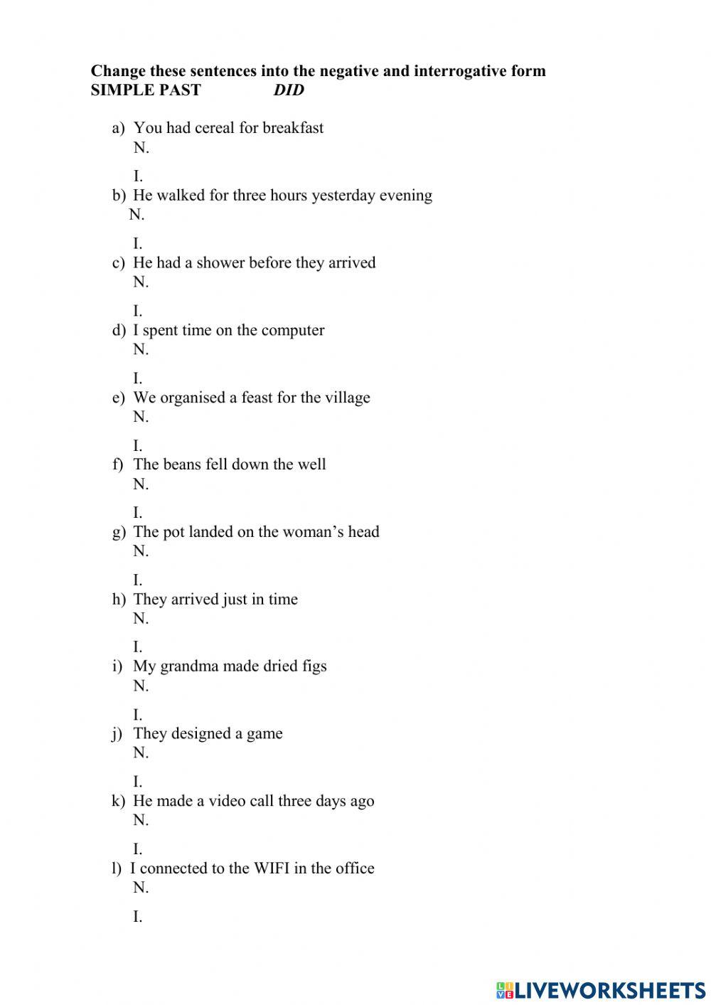 Negative and Interrogative