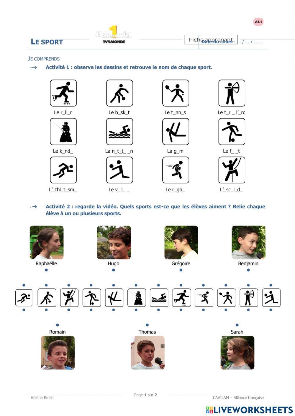 Les préférences et les pratiques sportives