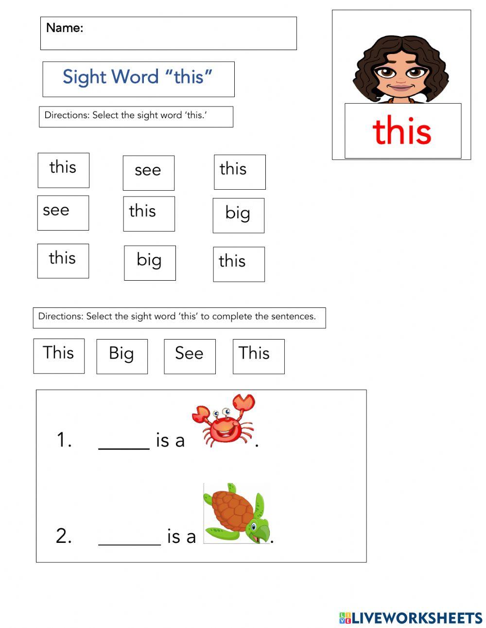 Sight Word 'this'