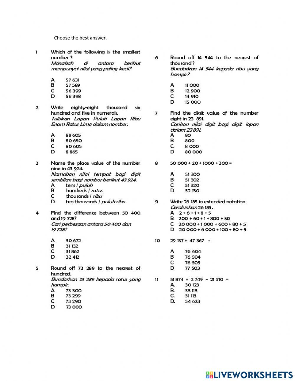Solving problems year 4