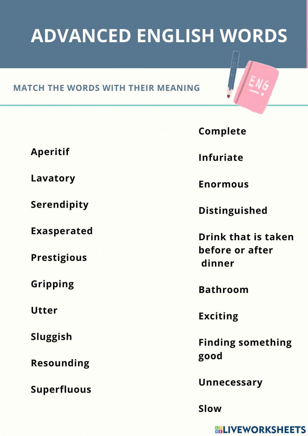 Advanced English words