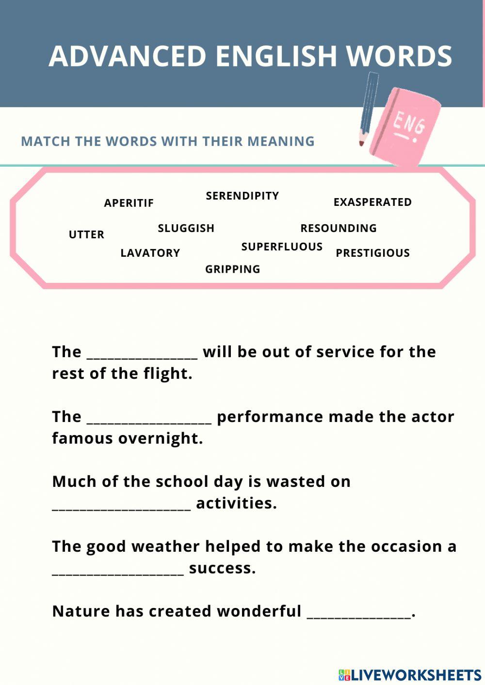 Advanced English words