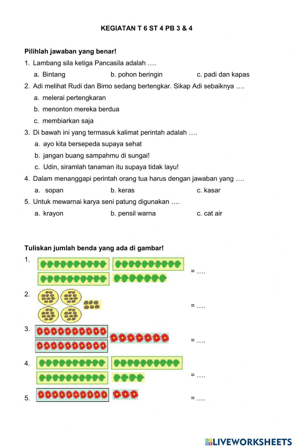 Kegiatan T 6 ST 4 PB 3 & 4