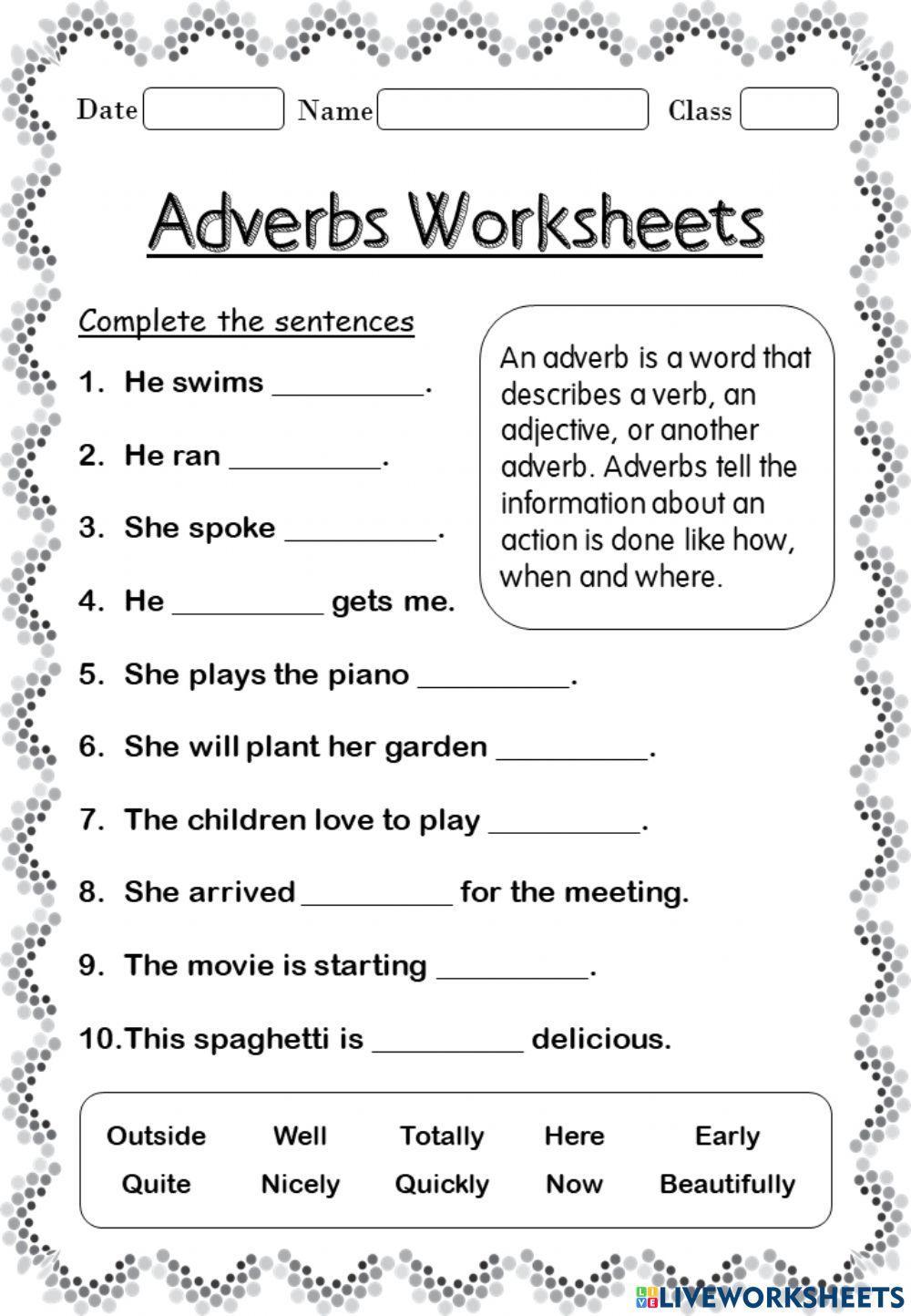 Adverbs Adverbs